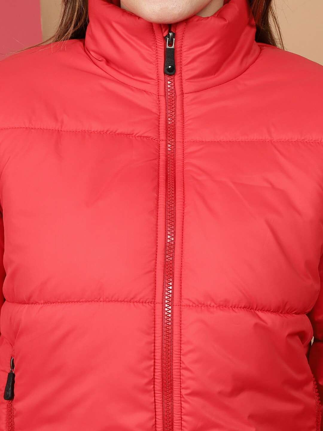 Women's High Neck Curved Jacket