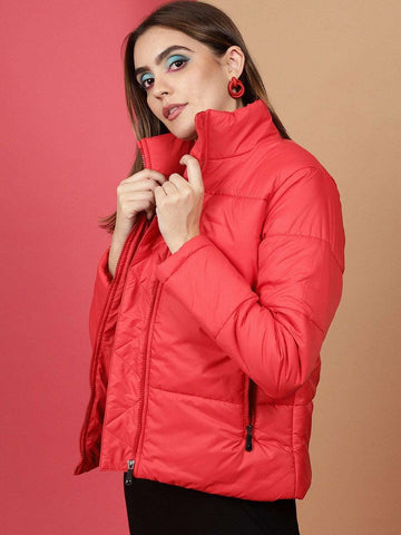 Women's High Neck Curved Jacket
