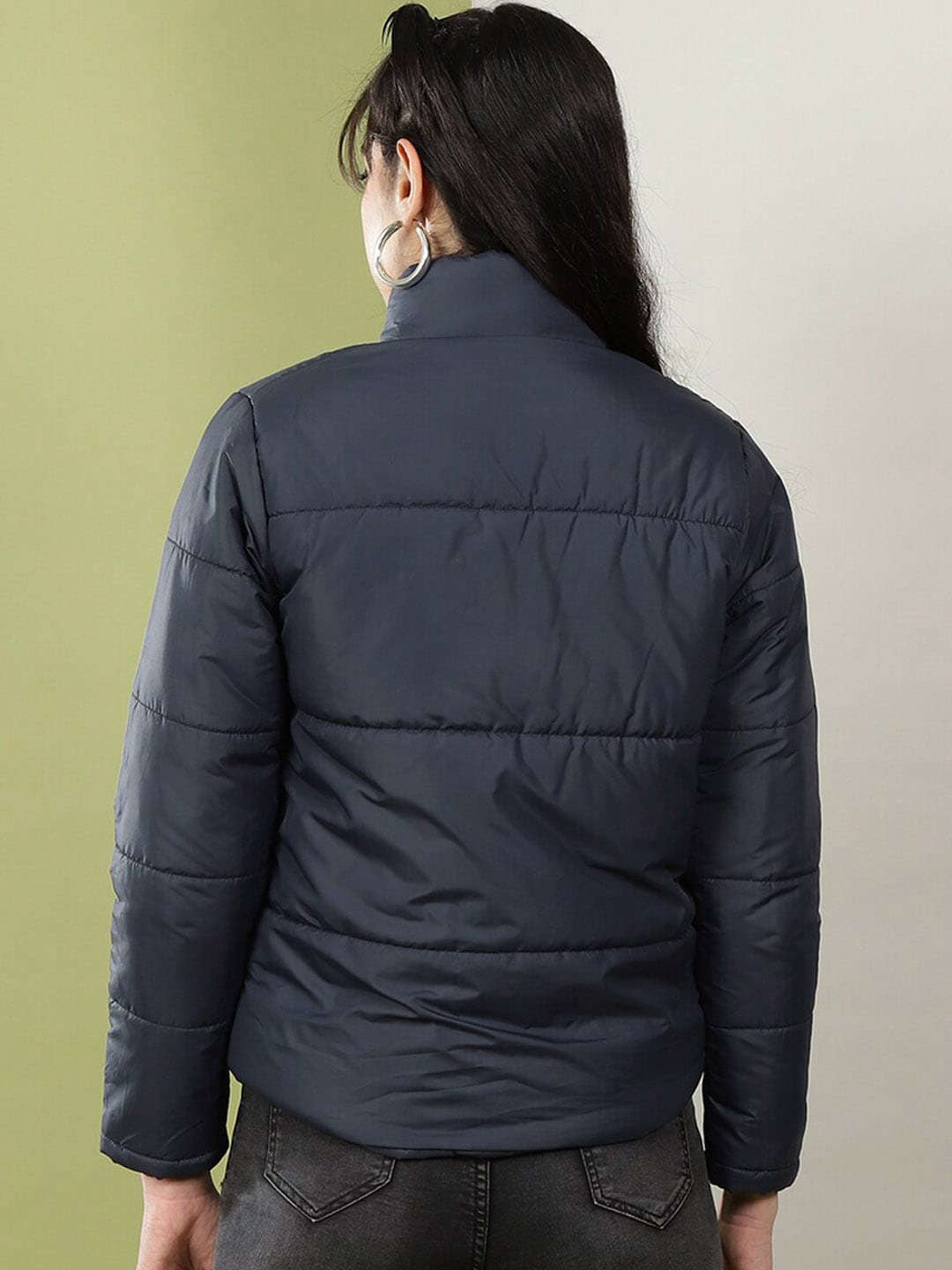 Women's High Neck Curved Jacket