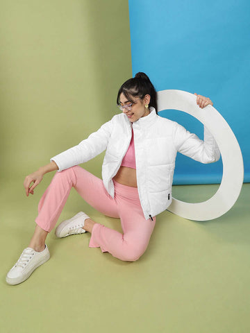 Women's High Neck Curved Jacket