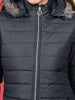 Women's Basic Parka With Fur Insert At Hood