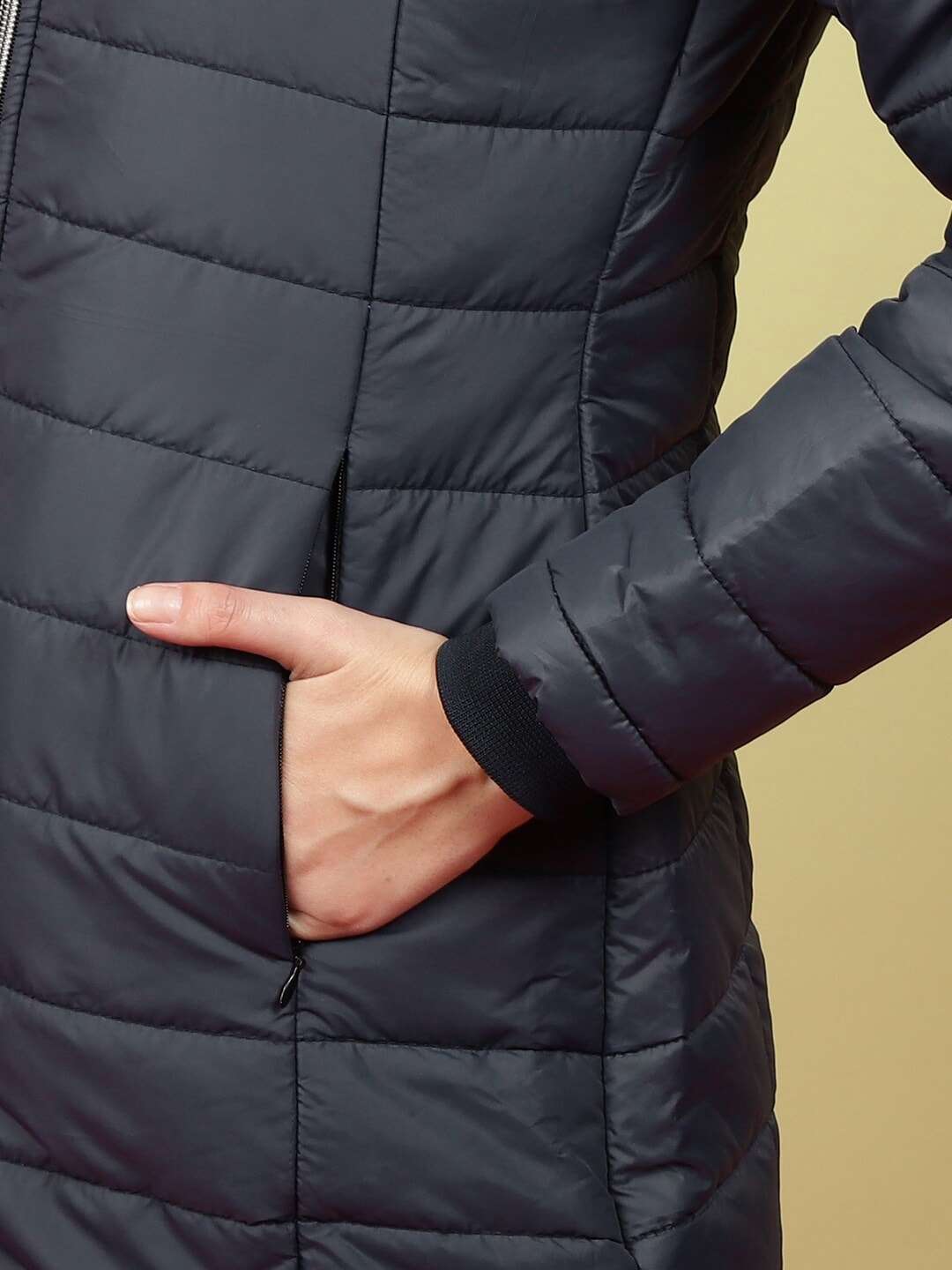 Women's Basic Parka With Fur Insert At Hood