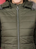 Women's Basic Parka With Fur Insert At Hood