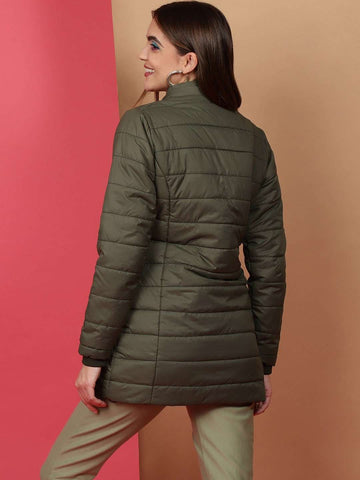 Women's Basic Parka With Fur Insert At Hood
