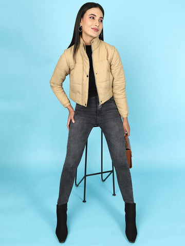 Women's Detachable Sleeve Crop Jacket