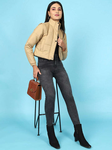 Women's Detachable Sleeve Crop Jacket