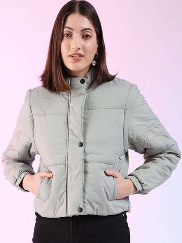 Women's Detachable Sleeve Crop Jacket