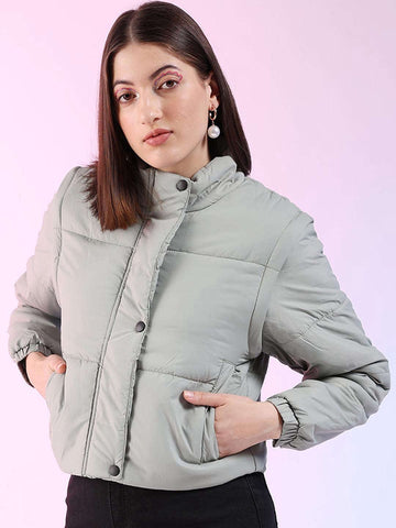 Women's Detachable Sleeve Crop Jacket