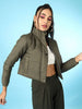 Women's Detachable Sleeve Crop Jacket