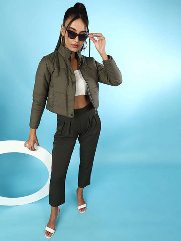 Women's Detachable Sleeve Crop Jacket