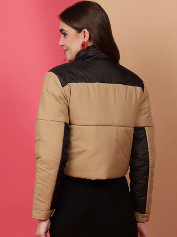 Women's Colorblock High Neck Jacket