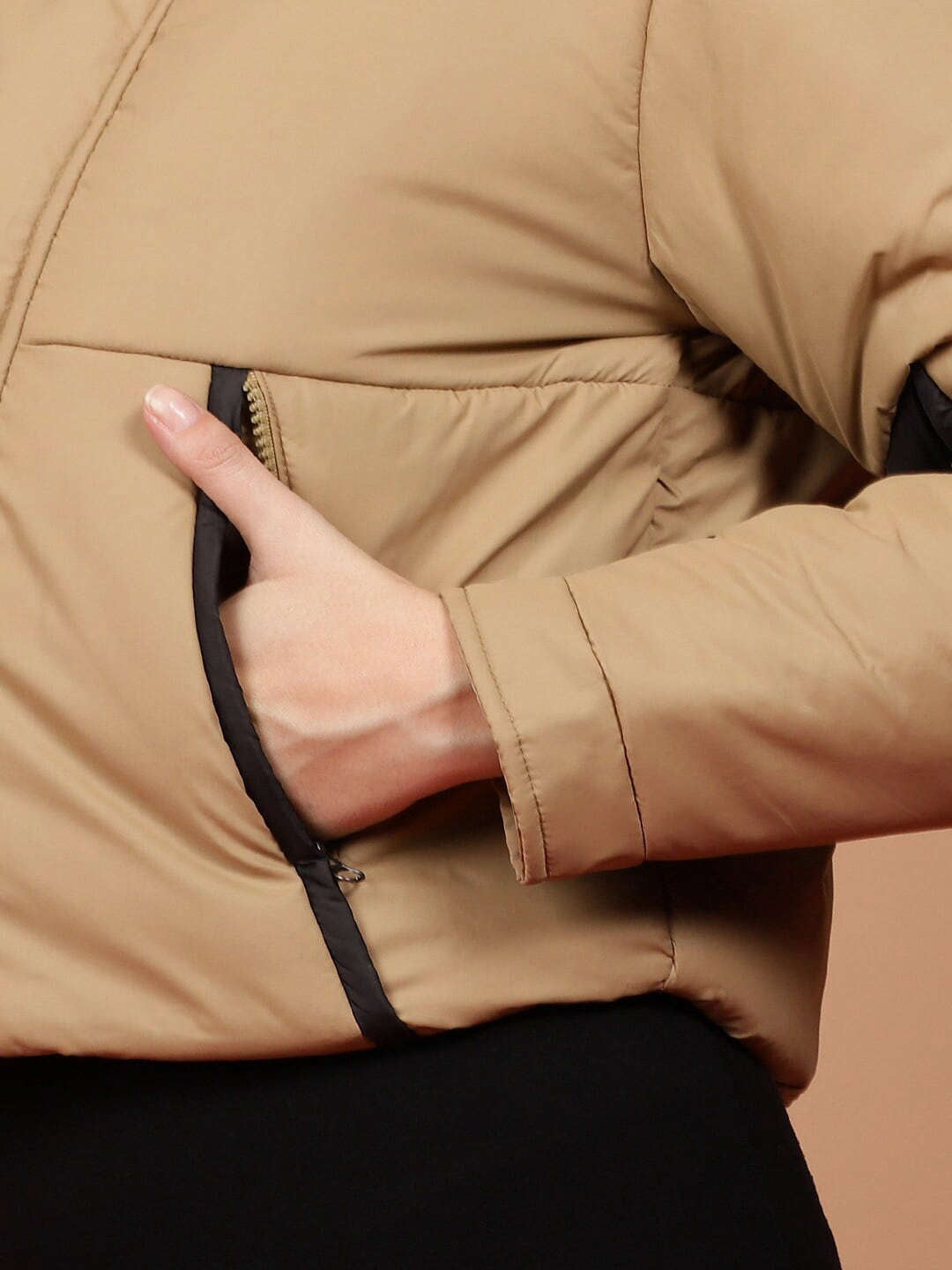 Women's Colorblock High Neck Jacket