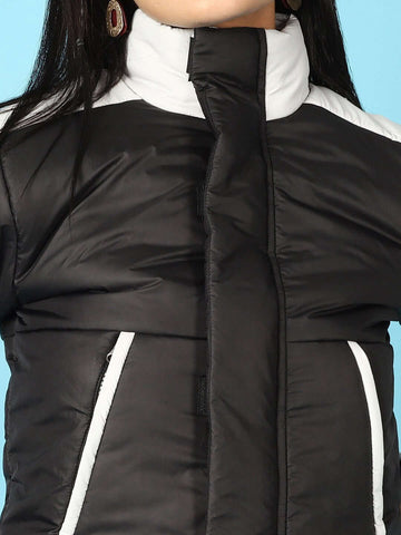 Women's Colorblock High Neck Jacket