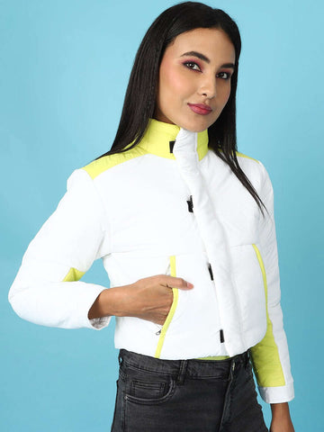 Women's Colorblock High Neck Jacket