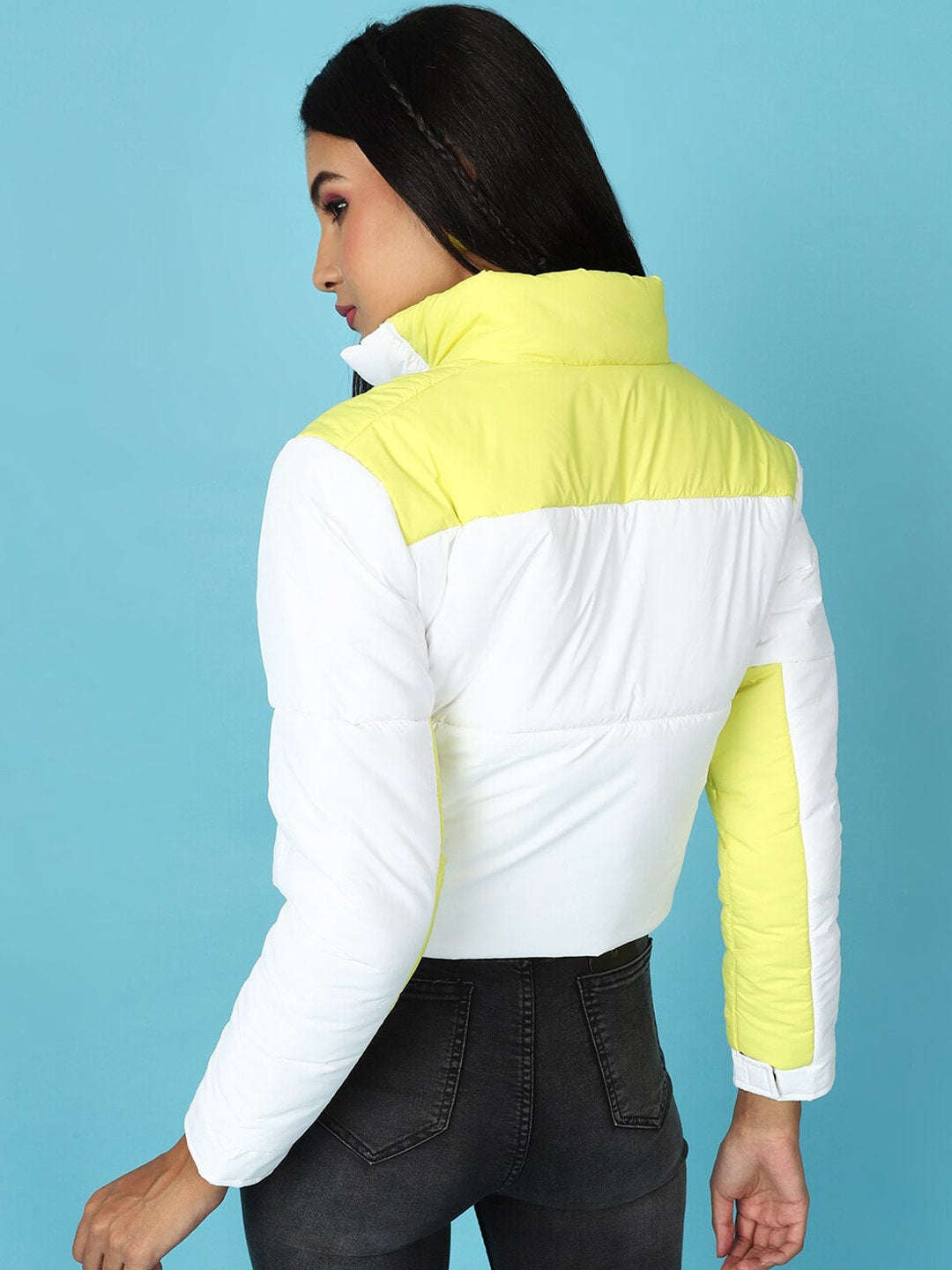 Women's Colorblock High Neck Jacket