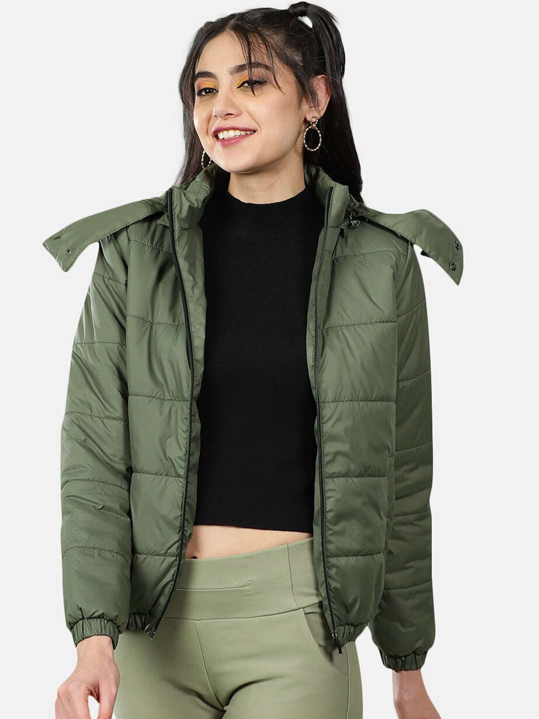 Women's Detachable Hood Puffer Jacket