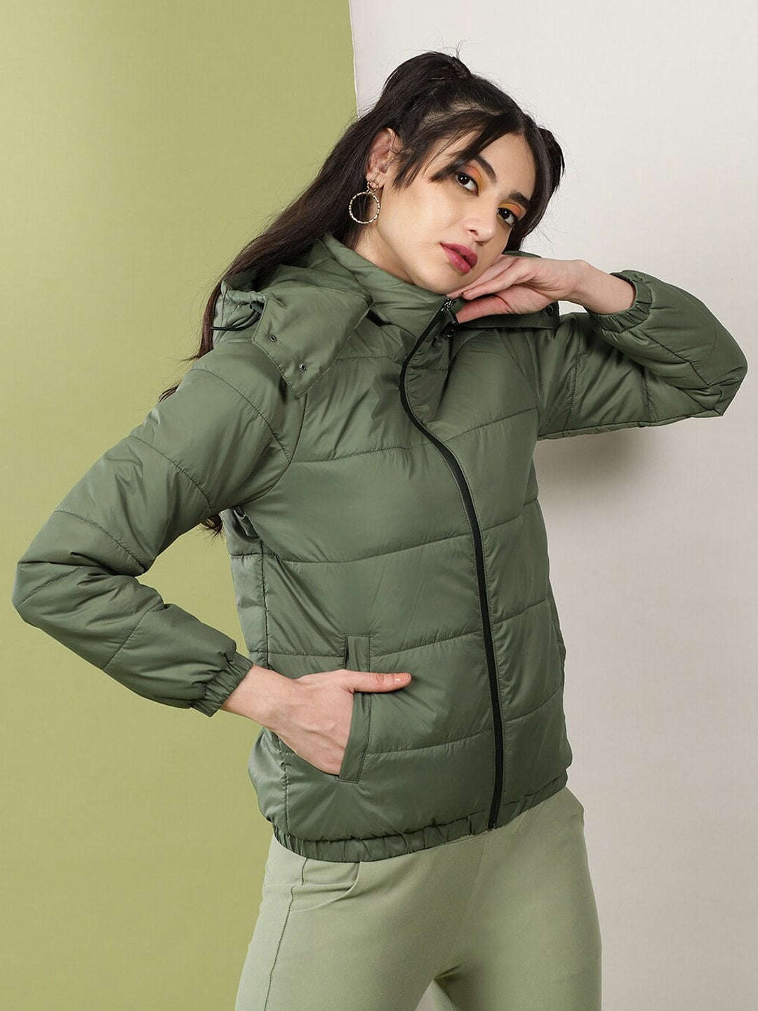 Women's Detachable Hood Puffer Jacket
