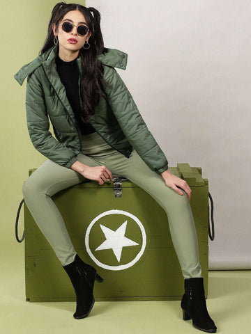 Women's Detachable Hood Puffer Jacket