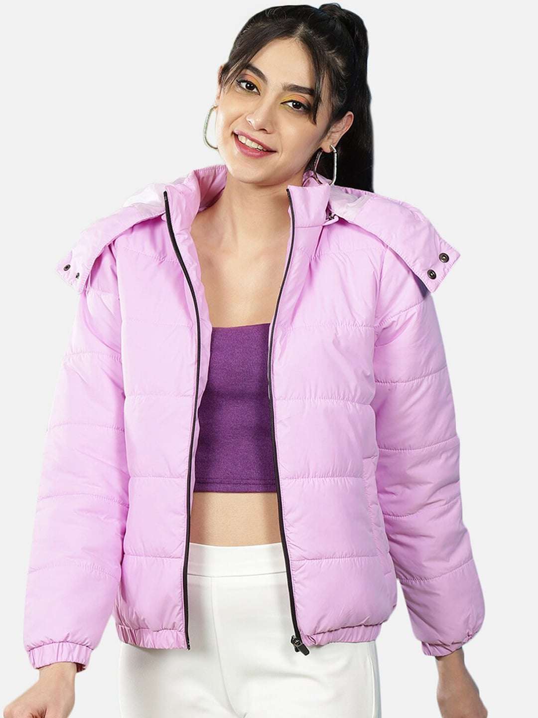 Women's Detachable Hood Puffer Jacket