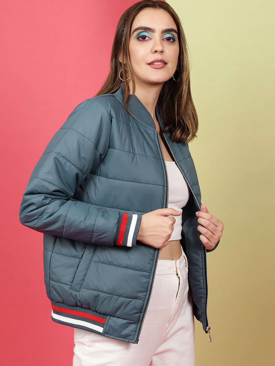 Women's Puffer Jacket With Rib
