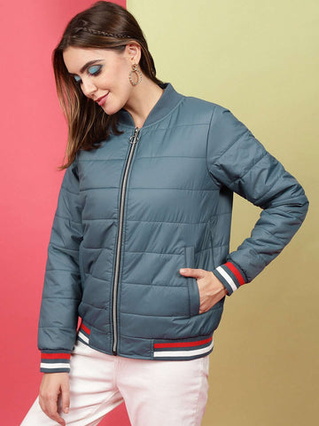 Women's Puffer Jacket With Rib