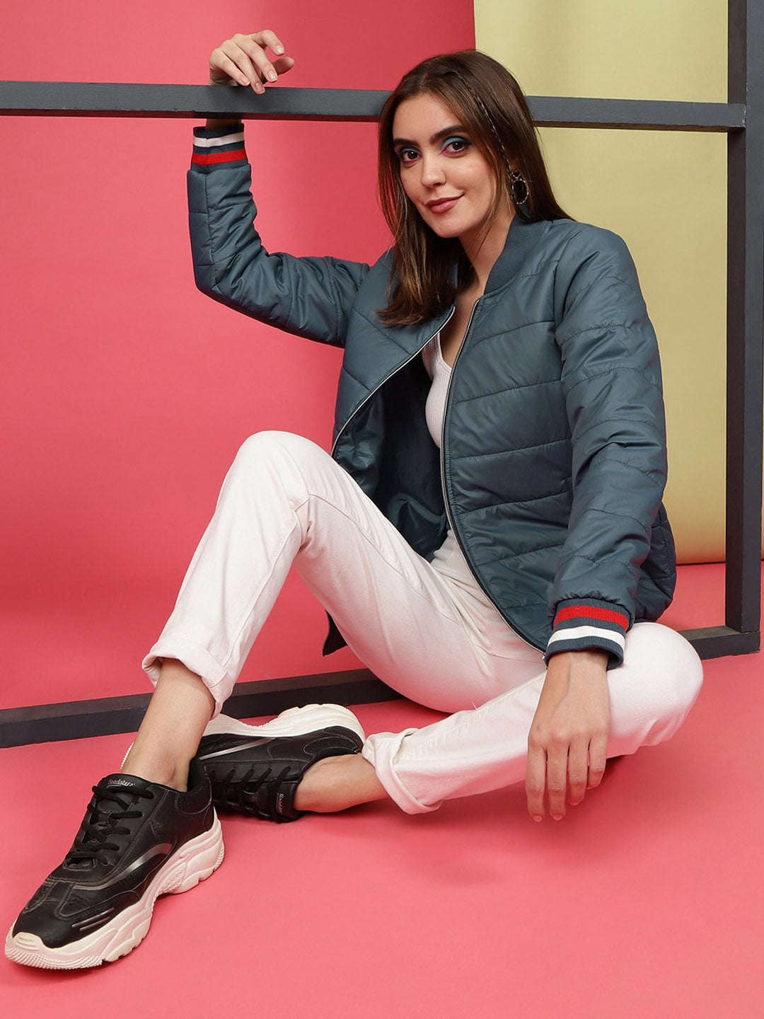 Women's Puffer Jacket With Rib