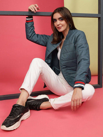 Women's Puffer Jacket With Rib