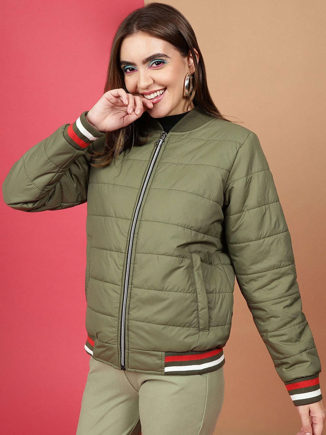 Women's Puffer Jacket With Rib