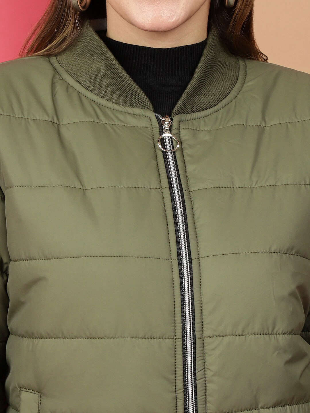 Women's Puffer Jacket With Rib