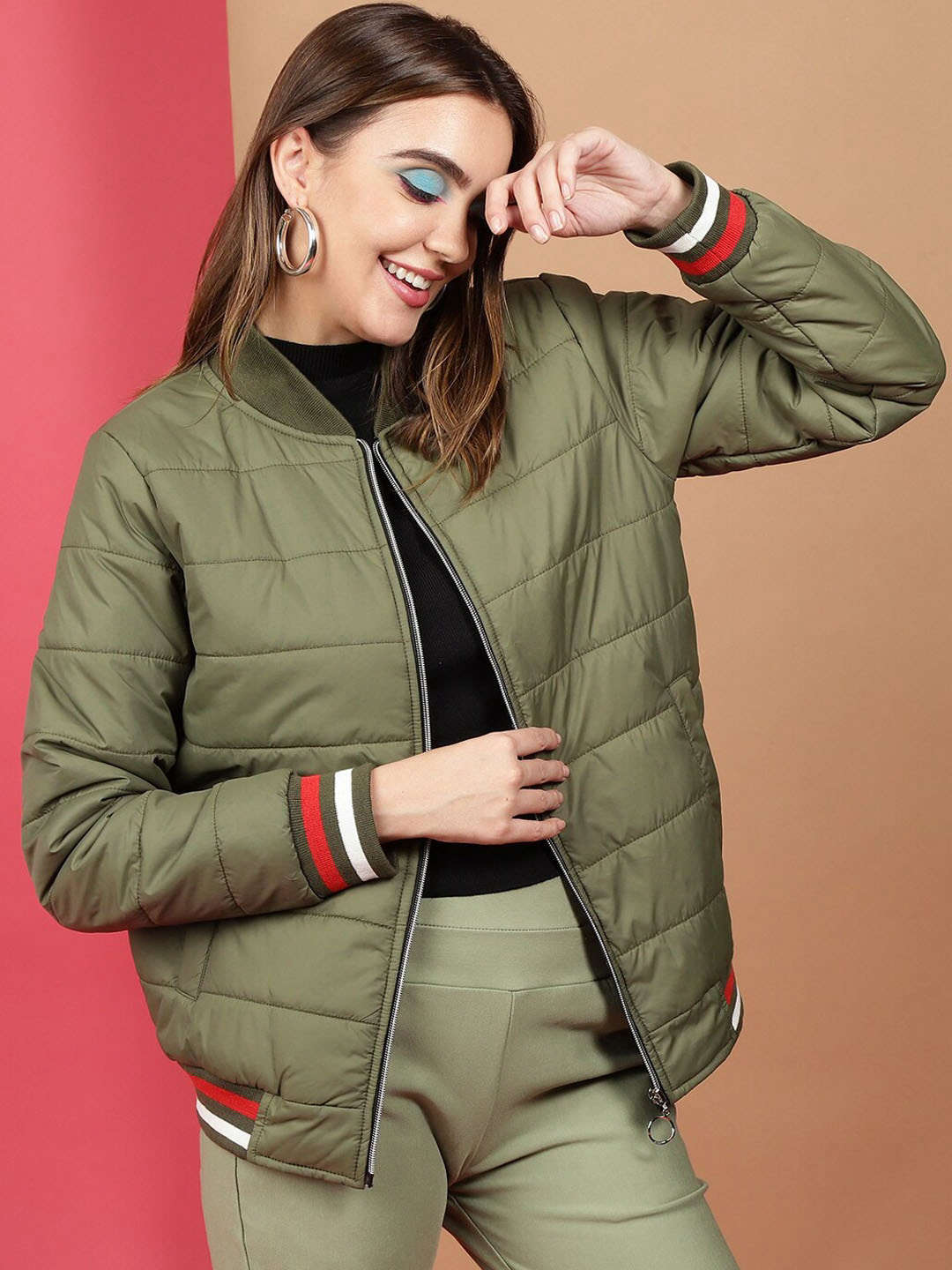 Women's Puffer Jacket With Rib