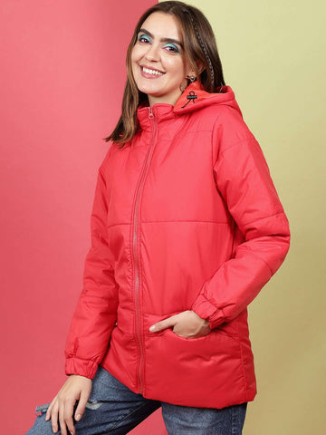 Women's Short Parka With Hood