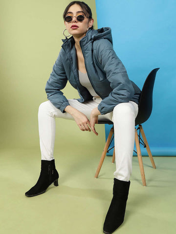 Women's Short Parka With Hood