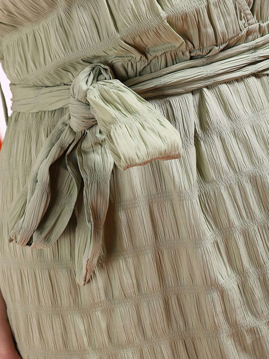 Women's Seer Sucker Wrap Dress With Belt