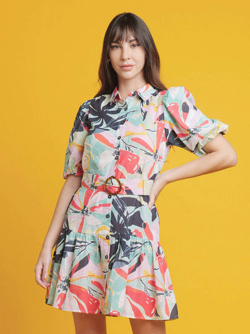 Women's Fit And Flare Floral Long Dress