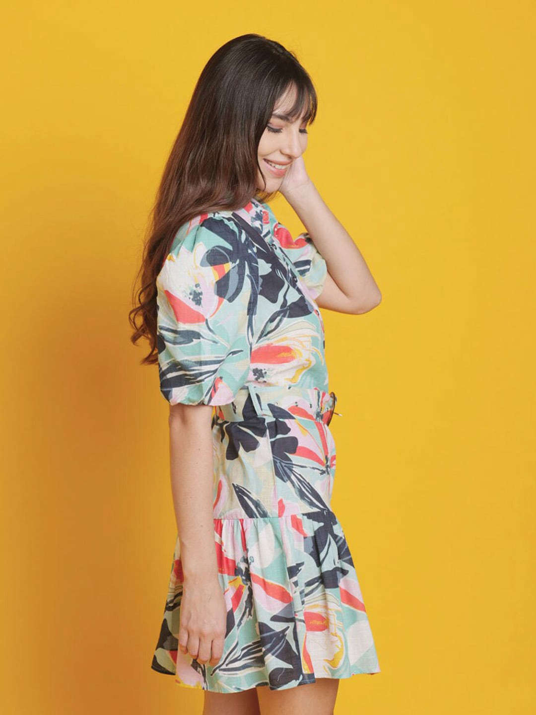 Women's Fit And Flare Floral Long Dress