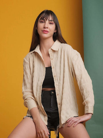 Women's Solid Oversized Fit Shirt