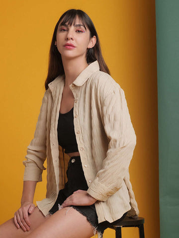 Women's Solid Oversized Fit Shirt