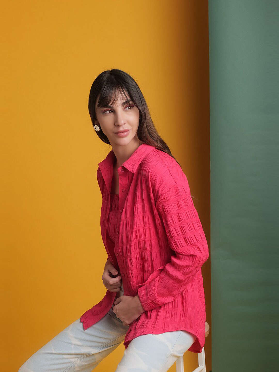 Women's Solid Oversized Fit Shirt