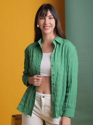 Women's Solid Oversized Fit Shirt