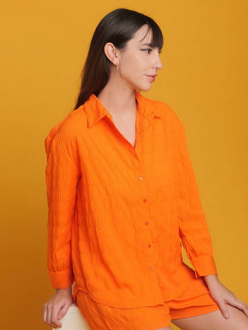 Women's Solid Oversized Fit Shirt