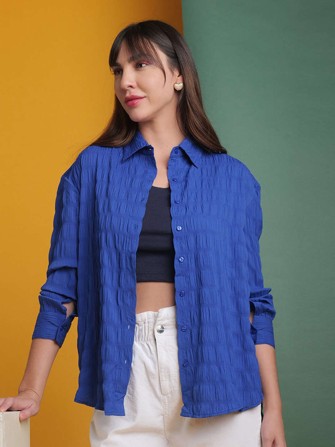 Women's Solid Oversized Fit Shirt