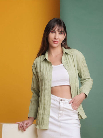 Women's Solid Oversized Fit Shirt