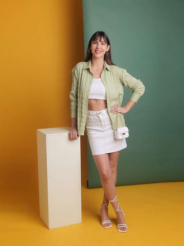 Women's Solid Oversized Fit Shirt