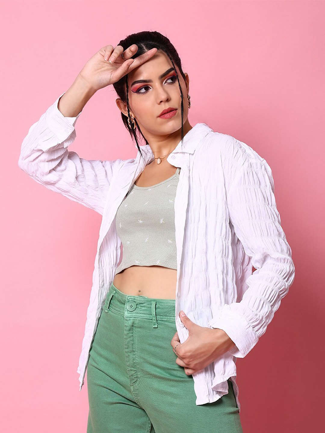 Women's Solid Oversized Fit Shirt