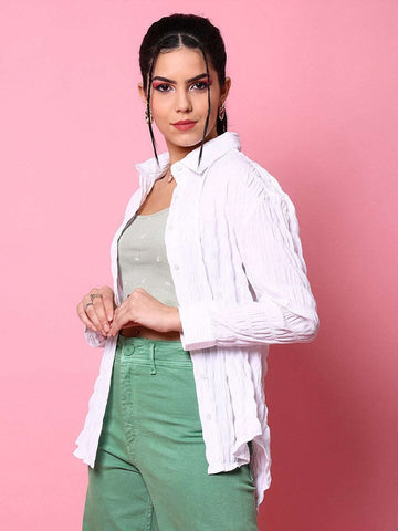 Women's Solid Oversized Fit Shirt