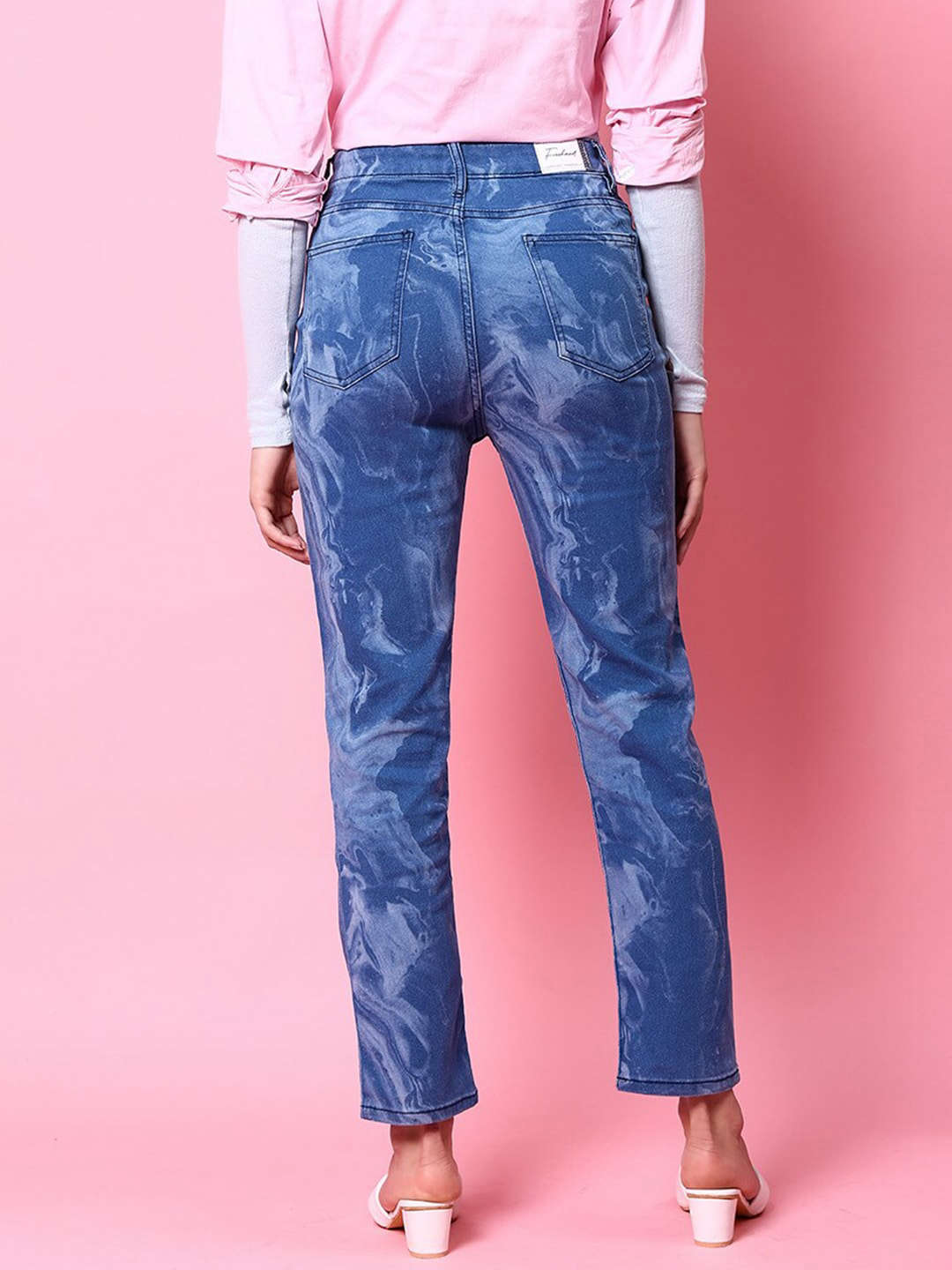 Women's Animal Printed Straight Denim Jeans
