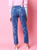 Women's Animal Printed Straight Denim Jeans