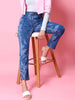 Women's Animal Printed Straight Denim Jeans