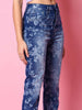 Women's Animal Printed Straight Denim Jeans