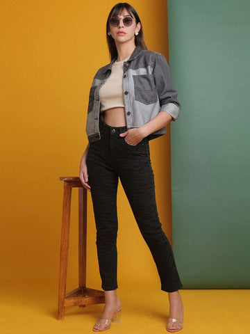 Women's Animal Printed Straight Denim Jeans